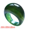 Wedding Rings Natural Green Agate Textured Handmade Jade Ring Jewelry 230801