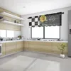 Cortina Fazenda Girassol Preto Xadrez Cozinha Janela Pequena Tule Transparente Quarto Curto Sala Decoração para Casa Cortinas Voile