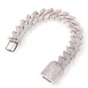 Hot Koop Mannen Zilveren Gevlochten Sieraden Hip Hop Rvs Moissanite Cubaanse Link Chain Armbanden