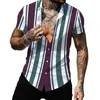 Camisas casuais masculinas camisa havaiana verão moda listrado sexy estampado praia férias manga curta roupas masculinas 4xl tops