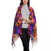 Sjaals Dames Sjaal Winter Heldere Schedels Dunne Warme Cape Wraps Vrouwelijke Bandana Pashmina Lange Tassel