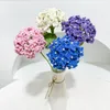 Decorative Flowers Hand Knitting Woolen Hydrangea Simulation Flower Home Tabletop Arrangement Bouquet Wedding Holiday Gifts Knitted