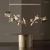 Lustres Moderne Minimaliste En Métal Lustre LED Lampes Suspendues Cristal Éclairage Art Décor Plafonniers Pour Salle À Manger