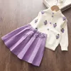 Cardigan Ours Leader Enfants Noël Doux Tricots Costumes Filles Bébé Chandails À Carreaux Manteaux Jarretelles Robe Tenues Princesse Vêtements Ensembles J230801