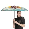 Umbrellas Giraffe 8 Ribs Auto Umbrella Animal With Glasses Ligthweight Sun And Rain Carbon Fiber Frame For Male Female