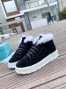 Designer Dames Nylon Laarsjes winter Hoge cilinder wol Warm Suède laars Snowboots mode Casual leer Gevoerde Nappa Sneake