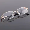 Solglasögon Acetat Rimless Reading Glasses Natural Crystal Stone Lens Hyperopia Presbyopia Man Woman High Quality