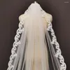 Bridal Veils Real Pos Long Lace Veil With Comb 3.5 Meters 1 Layer Cathedral White Iovry Wedding Accessories 2023