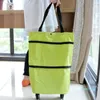 Shopping Bags Portable Folding Pull Cart Trolley Bag Food Organizer Vegetables With Wheels Foldable Package Reusable