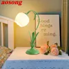Настольные лампы Aosong Nordic светодиодной лампы творческий зеленый винтажный стеклянный столик освещение современное декор для домашней гостиной спальни спальня кровати
