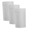 Alta qualidade 12 x 20 cm (4,75 x 7,75") 100 PCS Rasgar Notch Papel Kraft Selagem térmica Stand Up Armazenamento de alimentos Saco branco Kraft Zip Lock