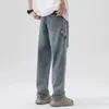 Jeans masculinos TFETTERS 2023 Spring Autumn Hole Ripped Men Multi Pocket Baggy Straight Unissex Streetwear Roupas de hip-hop