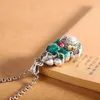 Pendant Necklaces SR Gourd Retro Burnt Blue Simple And Fashionable Women's Drip Glue Thread Cutting Technology