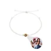 Charm Bracelets Personalized Circle Po Bracelet Custom with Couple Projection Memorial Jewelry Gift for Women Men 230731