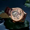 Armbandsur Aesop Tourbillon Mechanical Watch Men Zodiac Dog Skeleton Hollow Sapphire Luxury Arm Wristwatch Waterproof Business Sport Leather