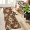 Mattor Etnisk stil Floral tryckt matta för vardagsrum Anti Slip Hallway Runner Rug Kitchen Floor Mat Decoration för sovrum R230801