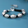 Strand RT Silver Color Boutique Fujiatianxia Armband Men trendiga stil Retro etnisk handvävd armband för kvinnor man