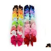 Hair Accessories 3 Inch Grosgrain Ribbon Bows With Clip Baby Girl Pinwheel Hairbows/Hair Clips/Hair Pins Drop Delivery Kids Maternity Dh2Xo