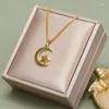 Pendant Necklaces Classic Gold Color Stainless Steel Necklace For Women Jewelry Limited Moon Heart Butterfly Birthday Gift