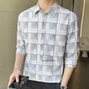 Nouveau hommes chemise quatre saisons Slim Fit Format manches jeunesse étudiant mode coréenne populaire à manches courtes beau haut