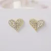 Stud Earrings Korean Zircon Crystal Heart For Women Fashion Lovely Imitation Pearl Rhinestone Earring Wedding Party Jewelry Gift