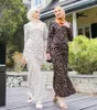 民族服kuclut 2023ドバイ七面鳥イスラム教徒のファッションプリントウエストイスラムのドレスレディースローブdjellaba femme musulman de moda