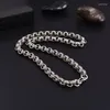 Chains Vintage Gothic Men Punk S925 Sterling Silver Fret Pattern Chockers Chain Necklace For Male Hip Hop Party Jewelry Accessories