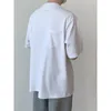 Мужские футболки T Syuhgfa Zipper Patchwork футболки 2023 Летняя тенденция свободная обычная корейская футболка.