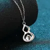 S925 Sterling Silver Necklace Women's Plating PT950 Gold 50 Cent Moissanite Gourd Necklace Chain Four Claw Necklace Chain Chain
