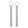 Kolczyki Dangle Long stop metal biały kryształowy wisiorek dla kobiet dla kobiet