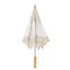 Şemsiye şemsiye dantel gelinlik beyaz vintage gelin pamuk işlemeli pografi dekoratif el yapımı açık