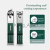 Nail Clippers 9 Pcs Manicure Nail Clipper Set Stainless Steel Professional Foot Face Care Tool Kits Green Nails Cutting Sets With Leather Case x0801