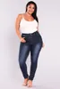 Kvinnors jeans 2023 Plus Size L-5XL Hög midja stretch Slim Small Feet Pants Stora kläder toppkvalitet