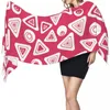 Sciarpe Sciarpa nappa grande 196 68 cm Pashmina Scialle caldo invernale Avvolgere Bufanda Triangolo rosa astratto femminile Cashmere