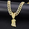Pendant Necklaces Personality Jesus Head Crystal Necklace Cuban Chain Iced Out For Jewelry HipHop Men Women Fashion Accessories