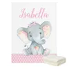 Set di biancheria da letto LVYZIHO Baby Girl Culla Nome personalizzato Pink Elephant Bedding Set Baby Shower Gift Bedding Set 230731