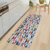 Mattor Multicolor Geometric Print Kitchen Floor Mat Living Room Decor Mattan Hall Hall Entré Dörrat Balkong Dörr Anti-slip Rug R230731