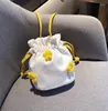 Evening Bags Shoulder Bag Flowers Ladies Cute Style Slung Bucket Canvas Small Elegant Fashion Girl Mobile Phone Pouch