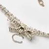Designer Jewelry Naszyjnik High Edition Pearl Zircon Bow Naszyjnik podwójny z ciężkim przemysłem