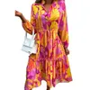 Fashion Womens Style Print Loose Long Sleeve Dress