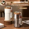 Tumblers 450 ml 316 sömlöst foder rostfritt stål kaffemugg smart led temperatur display termos bärbar läcksäker isoleringskopp 230731