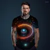 Herr t-skjortor sommarmode avslappnad kortärmad t-shirt Mars 3D-tryckning uppfriskande och bekväma toppar i storlek storlek