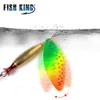 Baits Lures FISH KING Spinner Lure Bait Long Cast 18g 24g Spoon pike Metal Fishing Bass Hard With Hooks 230801