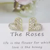 Stud Küpe Kore Zirkon Kristal Kalp Kadınlar Moda Güzel Taklit İnci Rhinestone Küpe Düğün Mücevher Hediye