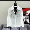 Camicie casual da uomo PFHQ Catena in metallo Decorare Design Camicia a maniche lunghe Alta qualità Elegante Elegante 2023 Tinta unita Original Top Abbigliamento