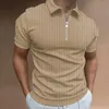 Мужские футболки с короткими рукавами летняя Европа и новая рубашка для рубашки поло в полосатой рубашке для рубашки с короткими рукавами.
