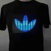 Herrt-shirts julfest DJ Equalizer Display Lysande musik Lyser upp Glödande LED-shirt J230731