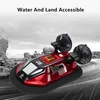 Elektrikli RC Tekneler Çift Motor Amfibous Uzaktan Kumanda Hovercraft 20km H 2 4G Çarpışma Karşıtı Gövde 2 Yolu Navigasyon Su Geçirmez RC Tekne Su Oyuncak 230731