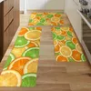 Tapetes Tapetes Estampados Laranja Tapete de Cozinha Capacho de Entrada Tapete Estampado de Frutas Piso de Casa Varanda Tapete Antiderrapante Decoração de Casa R230731