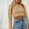 Kadın Sweaters 2023 Sonbahar/Kış Tarzı Avrupa ve Amerikan Dantel Açık Seksi Hollow Strap Stitching İnce uzun kollu kazak